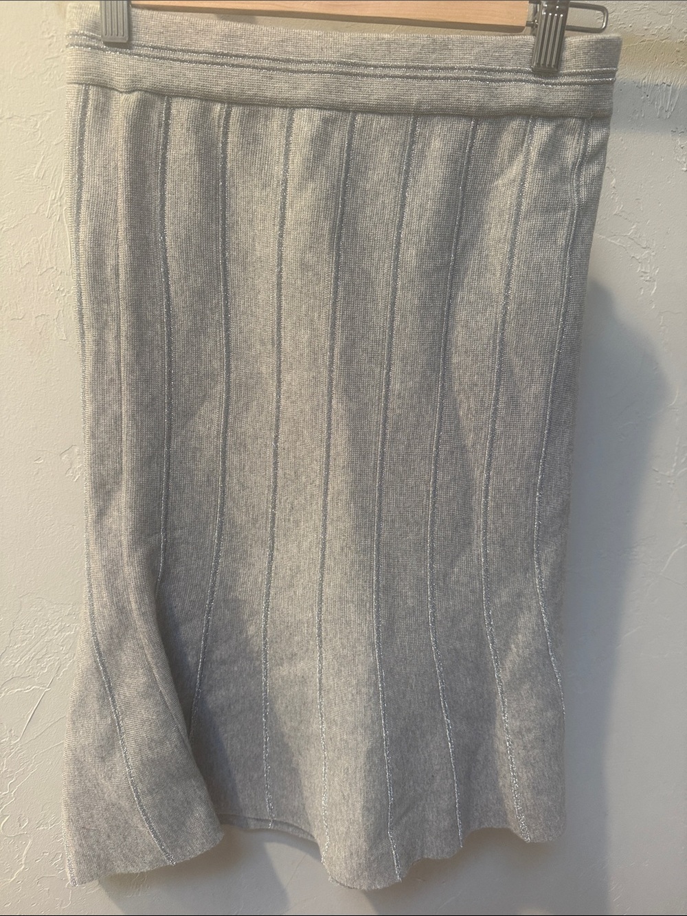 Womens Gray Theo Knit Midi Skirt